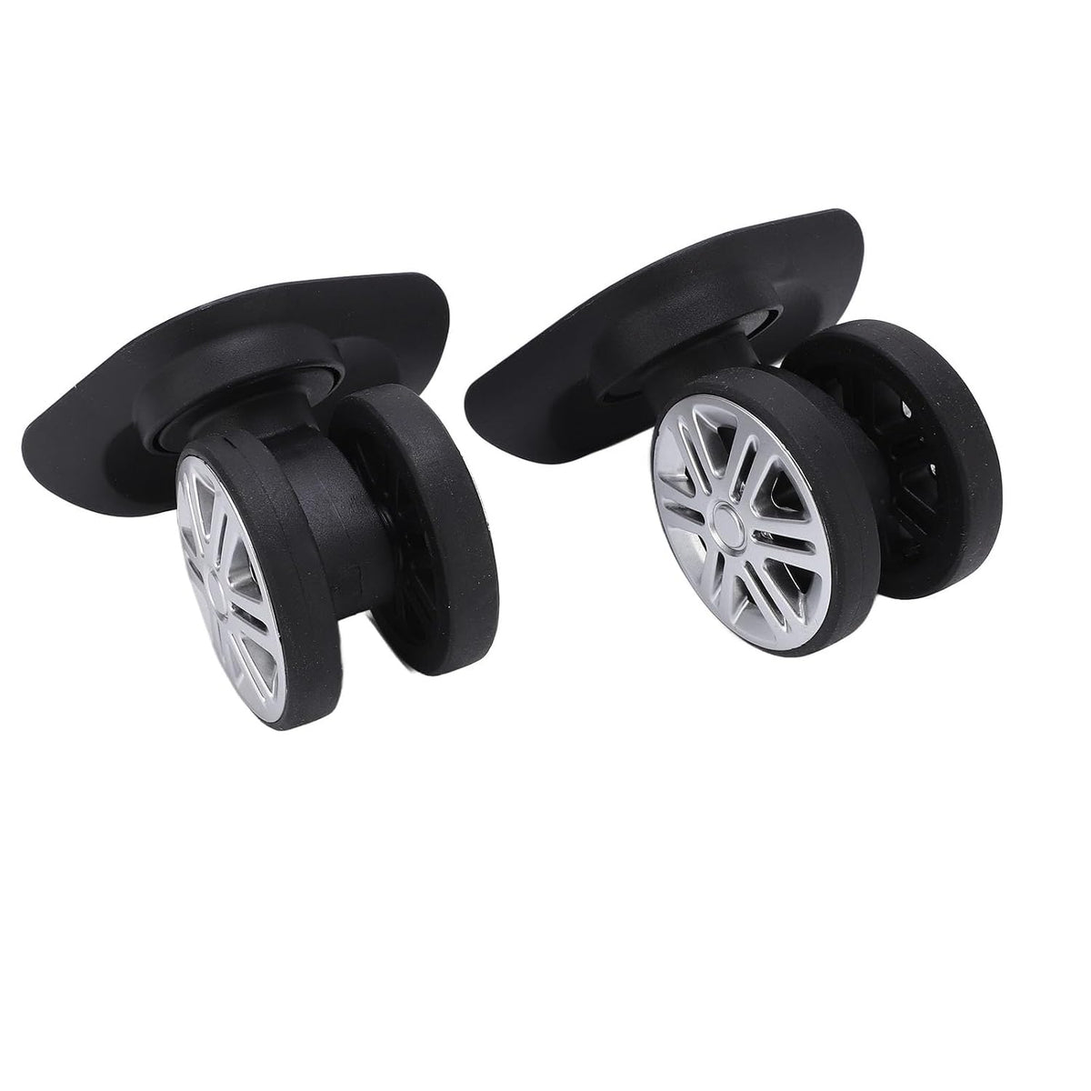 360 Degree Swivel Caster Wheels for Luggage – Black Plastic Replacement Trolley Wheels Compatible with Suitcase Travel Bags