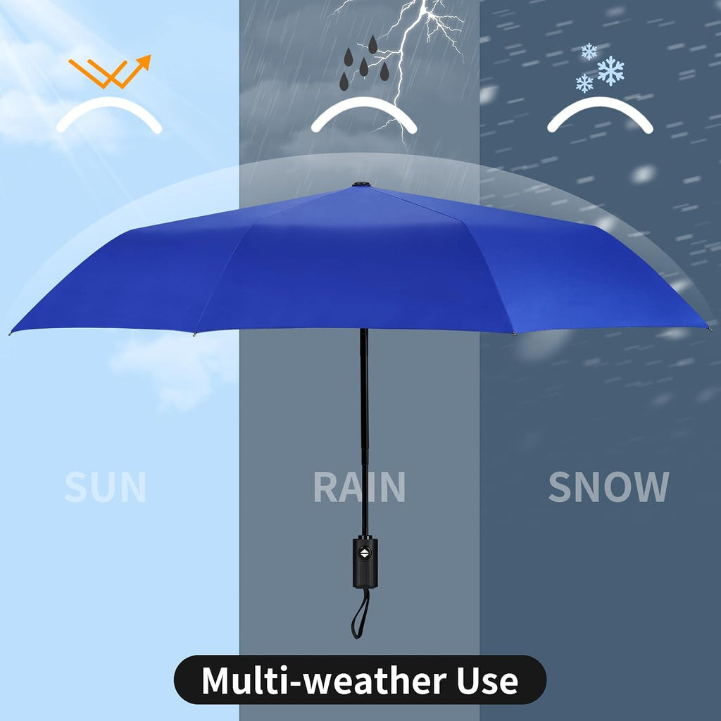 Yoobure Windproof Automatic Travel Umbrella, Compact Folding UV Sun & Rain