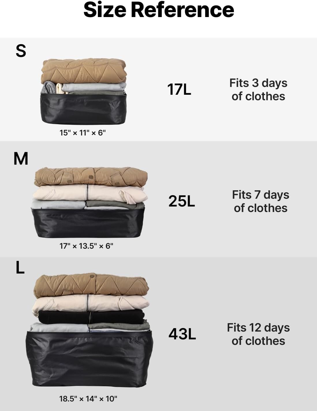 Travel Vacuum Bags with Pump, Carry-On Space Saver, Combo (3 Pack)