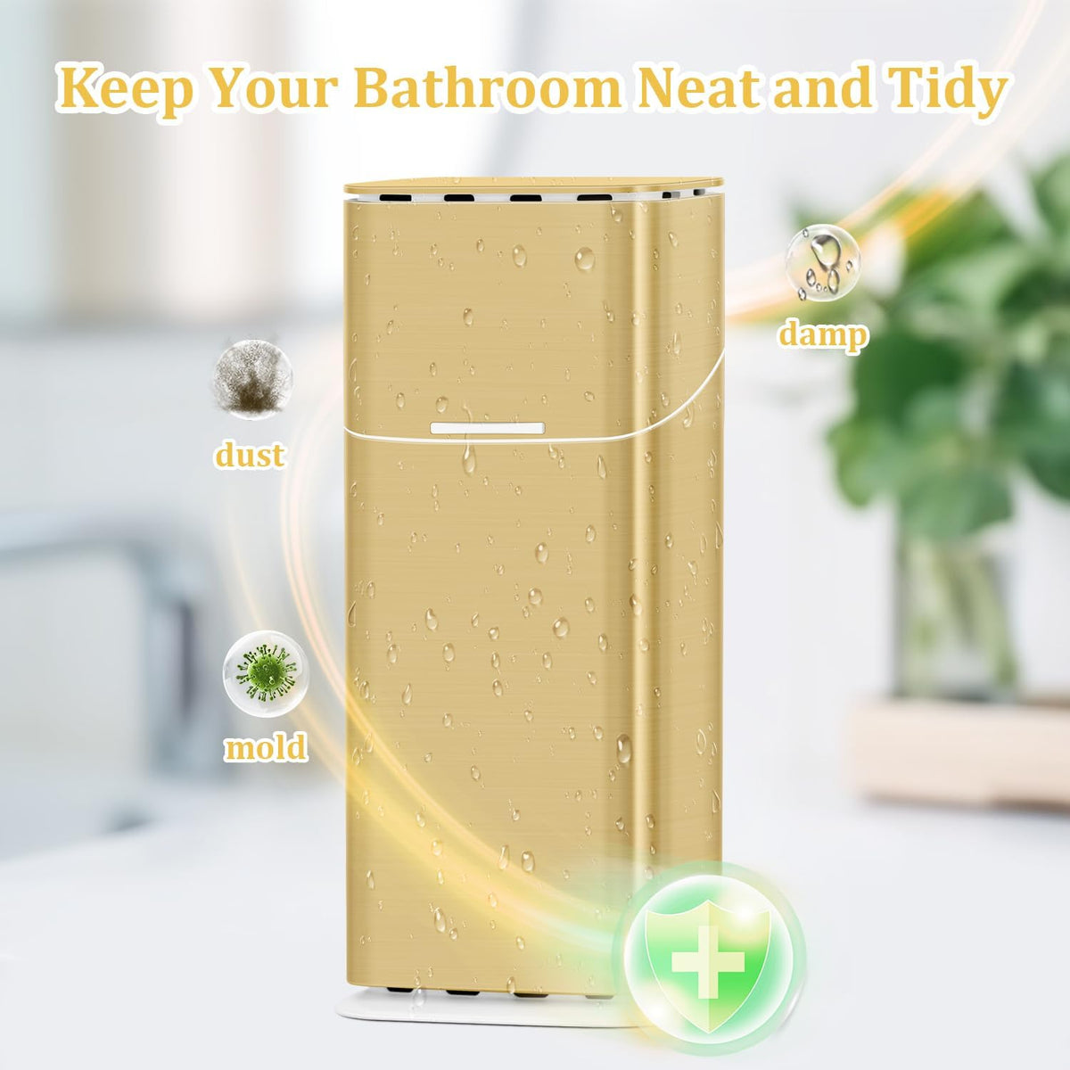 GFWARE Gold Electric Toothbrush Holder with Cover, Ventilated & Drainage