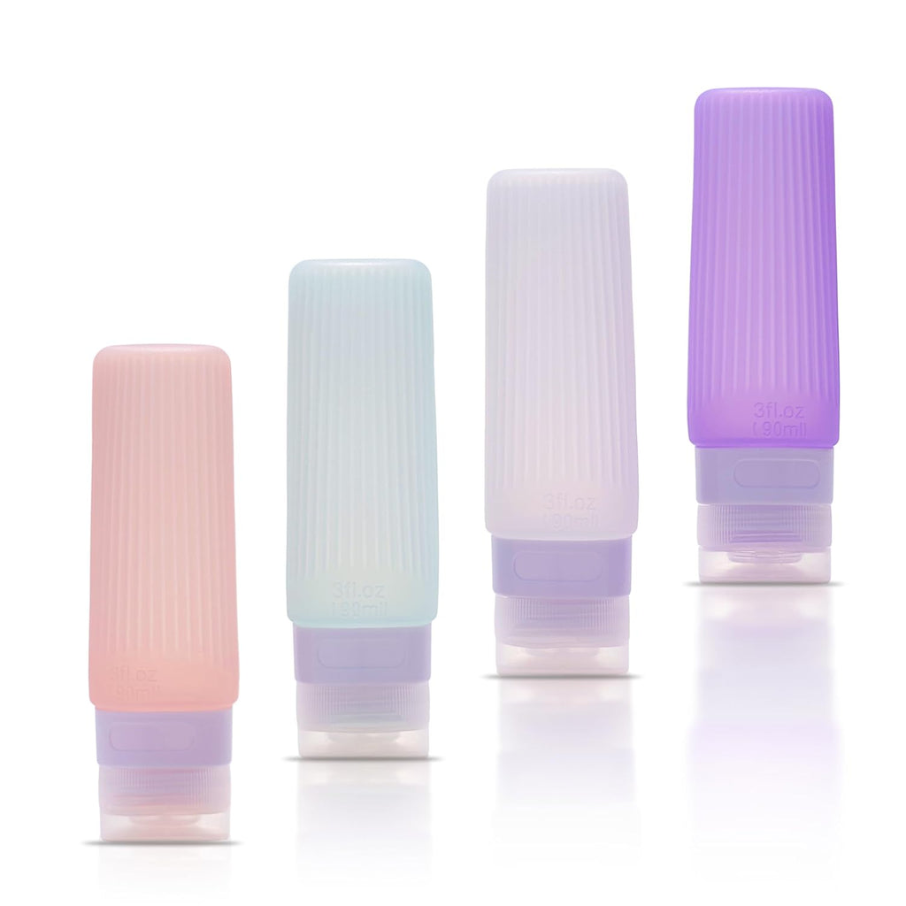 15 Pack Silicone Travel Bottles TSA Approved 3oz, Opal Shaped Leak Proof Refillable Toiletry Containers, BPA Free Wide Mouth Portable Travel Size Bottles for Shampoo Conditioner Lotion Body Wash
