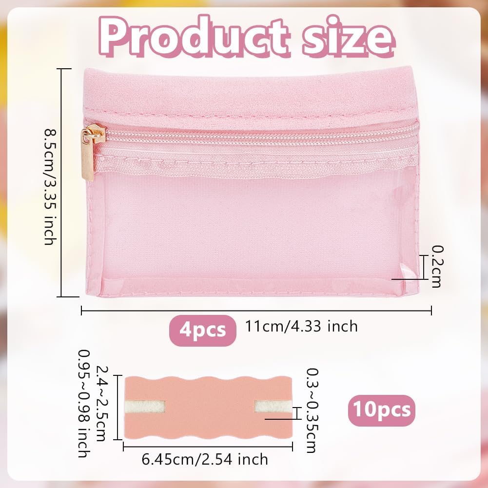 OLYCRAFT 10Pcs Pink Portable Tangle-Free Necklaces Organizer with 4Pcs Bags Tangle-Free Jewelry Organizer Necklace Card Holder Universal Jewelry Storage Case for Home Travel Chain Necklaces Storage