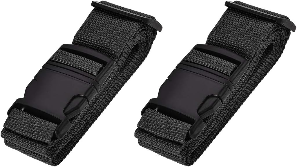 uxcell Luggage Straps Suitcase Belts 2x78 2Mx5cm Black 2Pcs