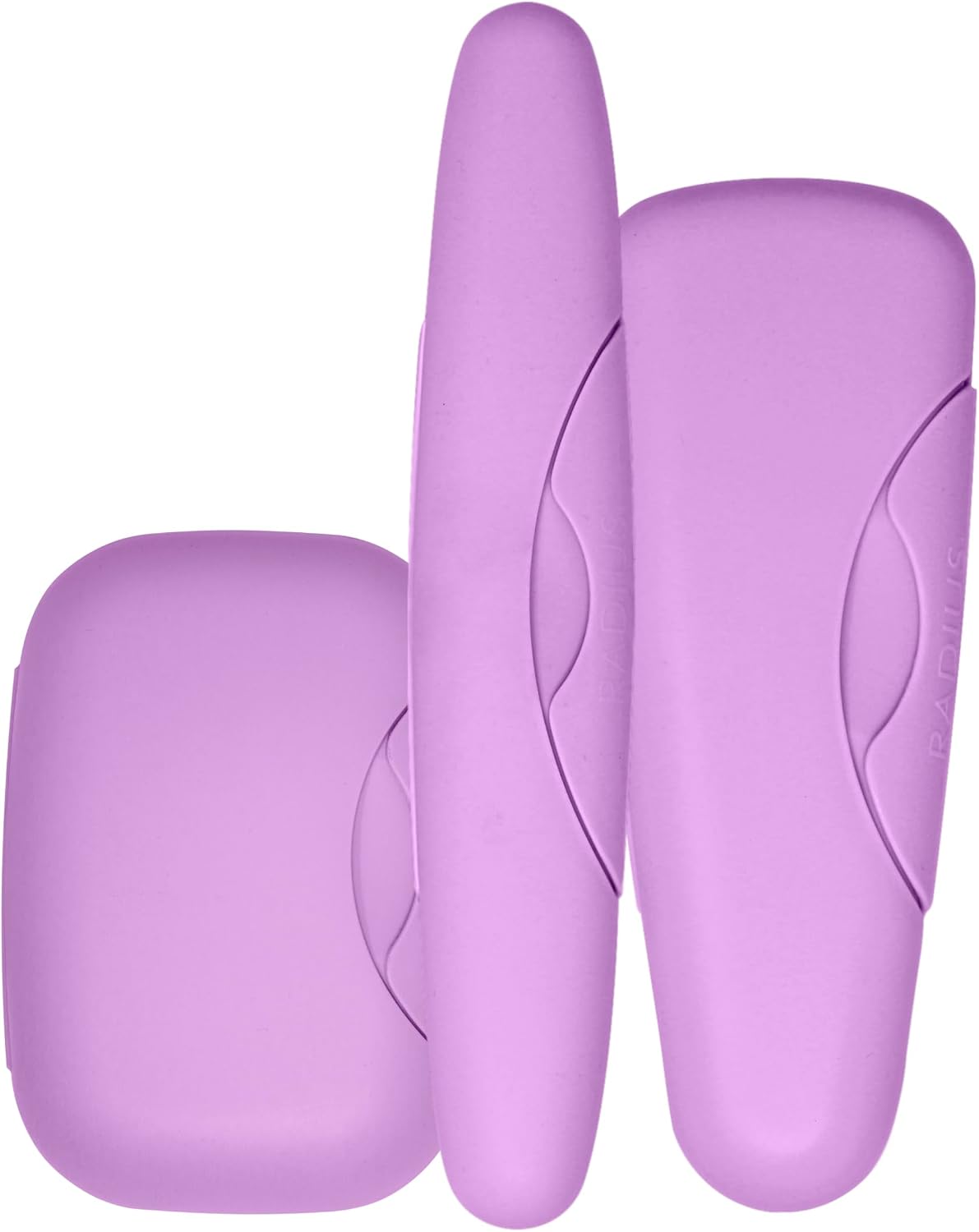 RADIUS Travel Case Value Pack, 3 Count (Toothbrush, Razor, Soap), BPA-Free Recycled Plastic, Portable for Bathroom, School, Home, Camping - Lavender