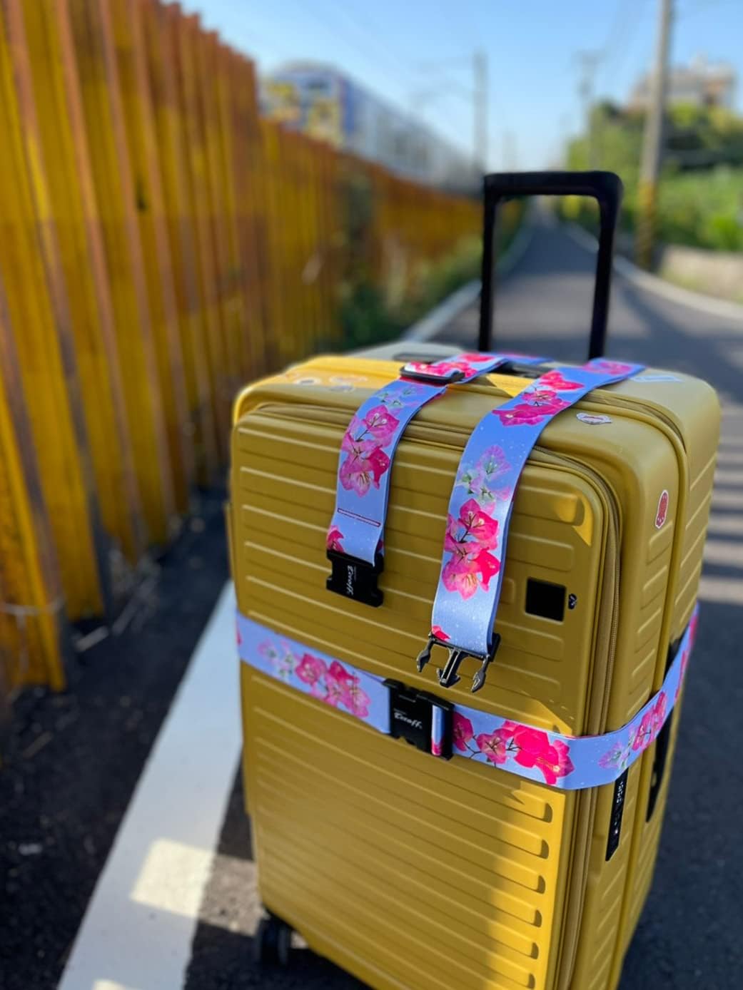 Teeoff 2 Pack Elastic Luggage Straps Suitcase Belts Travel Bag Accessories Adjustable 220CM (Light Blue)