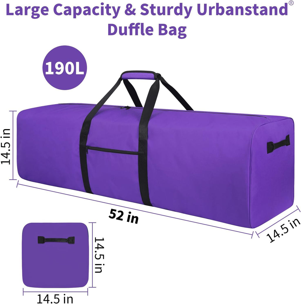 Urbanstand 52 inch Foldable Duffel Lock Zipper Travel Camp, Purple 2Pack
