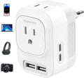 220V to 110V Voltage Converter US to Europe Travel Adapter Fast Charging