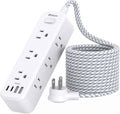 Mifaso Extension Cord, Surge Protector Power Strip, Long Power Strip with 9 Outlets 4 USB Ports, Extension Cord with Multiple Outlets, USB Power Strip for Dorm Room Essentials, College(5FT, White)