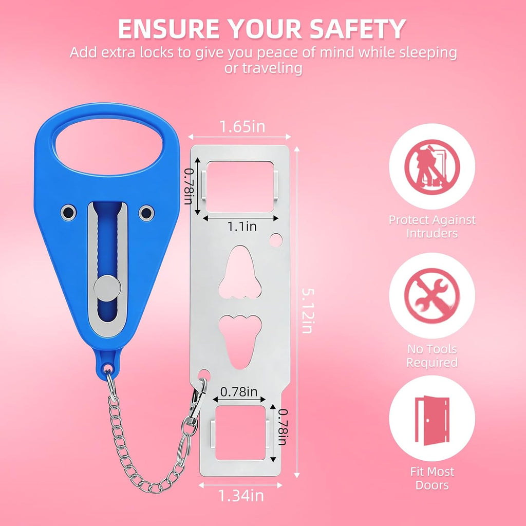Portable Door Lock for Travel Security Hotel Room Safety Device