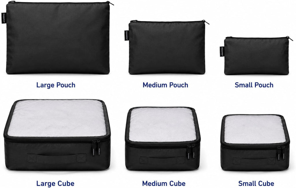 Brookstone Compression Packing Cubes, 6 Piece, Lightweight