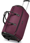 Modoker 3-in-1 Rolling Garment Duffle Bag with Wheels, 25in Red