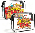 Clear Toiletry Bag, 2 Pack TSA Approved Travel Toiletry Bag Carry on Travel Accessories Bag for Women Men, Carry on Airport Airline Cosmetic Bag (Hangry-2pc)