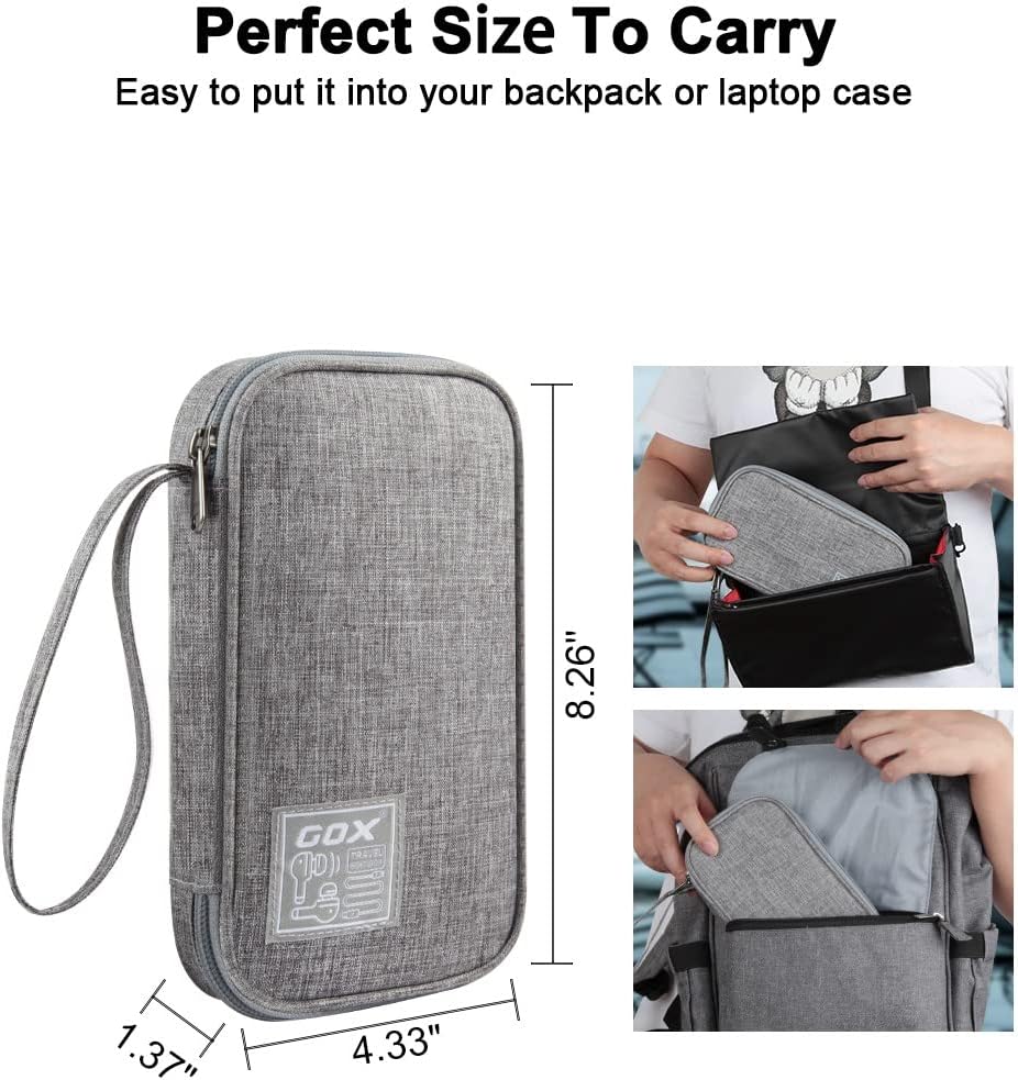 GOX Electronic Cable Organizer Travel Case Tech Pouch