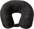 Wolf Essentials Adult Cozy Soft Microfiber Neck Pillow for Travel – Compact, Machine Washable - Perfect for Airplane, Car, or Home Use - Filled and Finished in The USA – Black