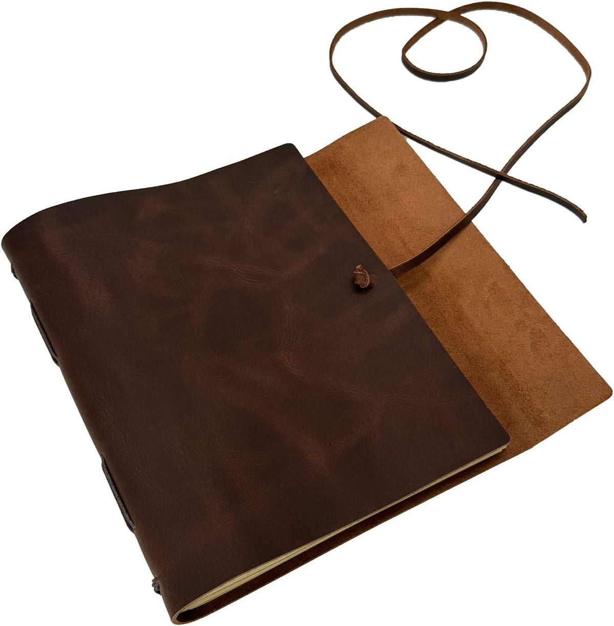 CooLeathor Large Notebook Journal - Genuine Leather Journals for Writing A4 Size Diary 8x10 Inch, Notepad For Women and Man, Gifts,Work,Travel Rustic Brown