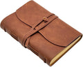 CooLeathor Dark Brown Notebook Journal - Leather Journaling for write A5 Size Diary 6.2x8.5 Inch,Notepad For Women,Man,Vintage,Gifts,Work,Traveler,Personal