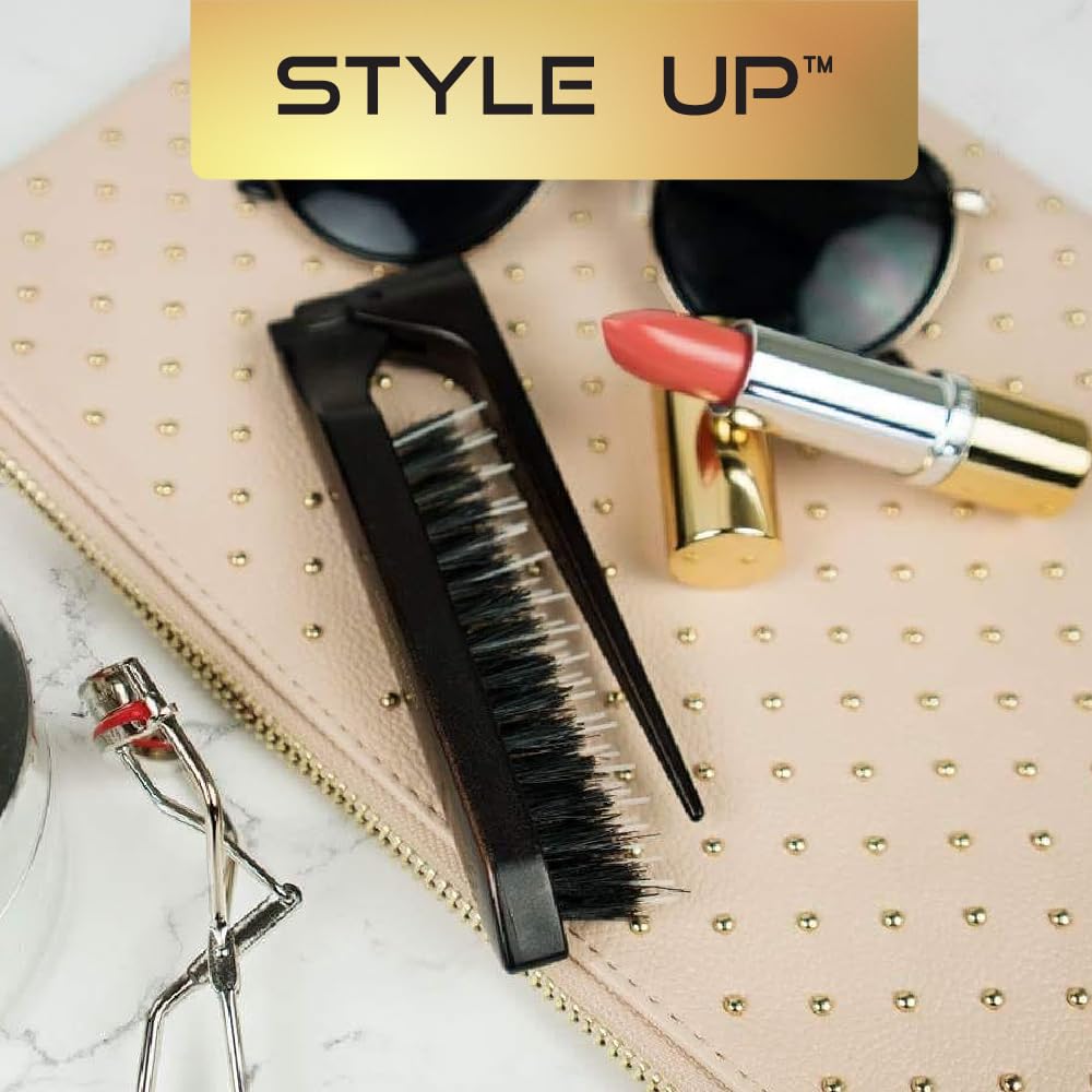 Olivia Garden Style-Up Teasing Hair Brush - Folding Design with Tail for Precise Sectioning