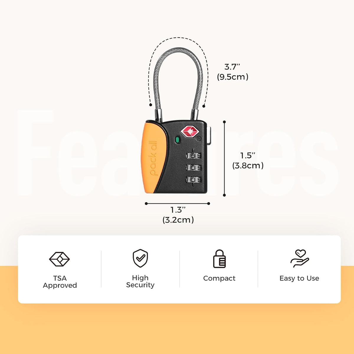 pack all TSA Approved Travel Luggage Locks, Resettable 3-Digit Code