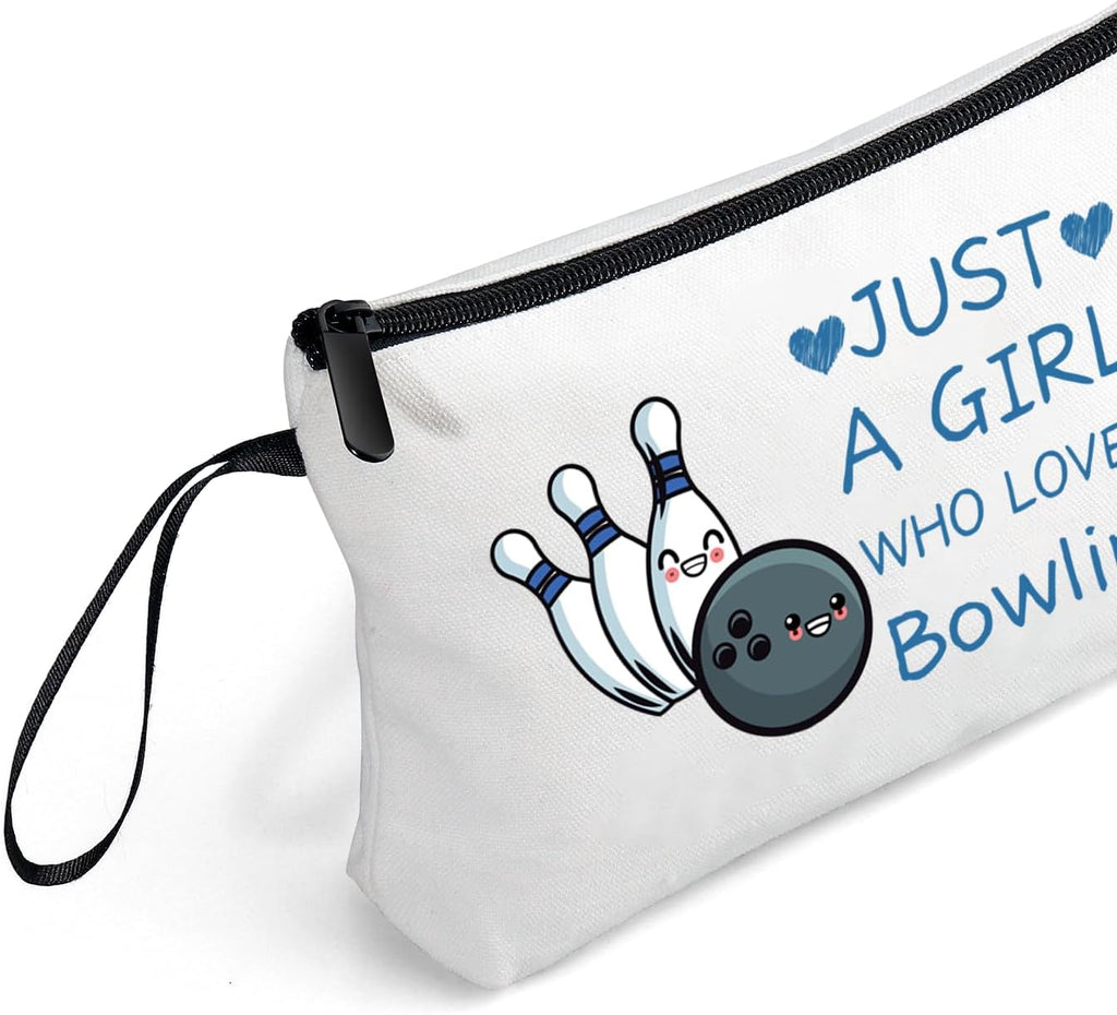 Bowling Accessories for Women, Travel Makeup Bag with Keychain