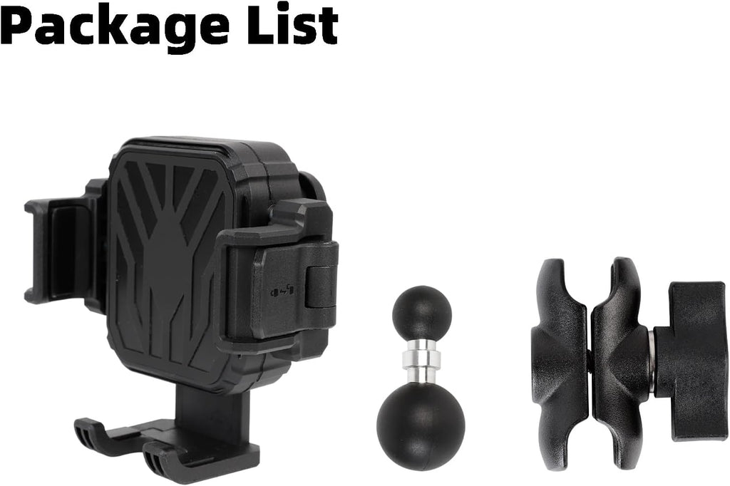 1" Ball Phone Mount Holder with Vibration Dampener ＆ 2.36" Short Double Socket Arm, Compatible with RAM B Size Mounts, Fits 5-7.2'' Phones, for Motorcycle Bike Boat ATV UTV Car Truck