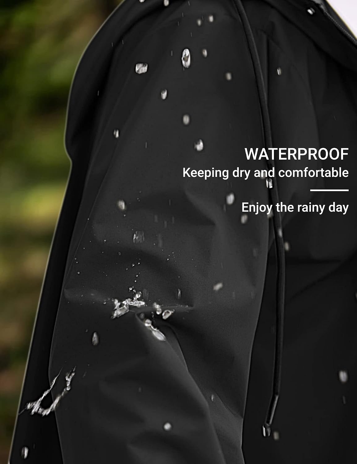 COOFANDY Long Rain Coats for Men Waterproof Trench Jacket with Hood