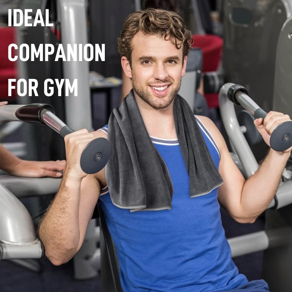 SINLAND Microfiber Gym Towels, Workout Sweat Towel 16x32In