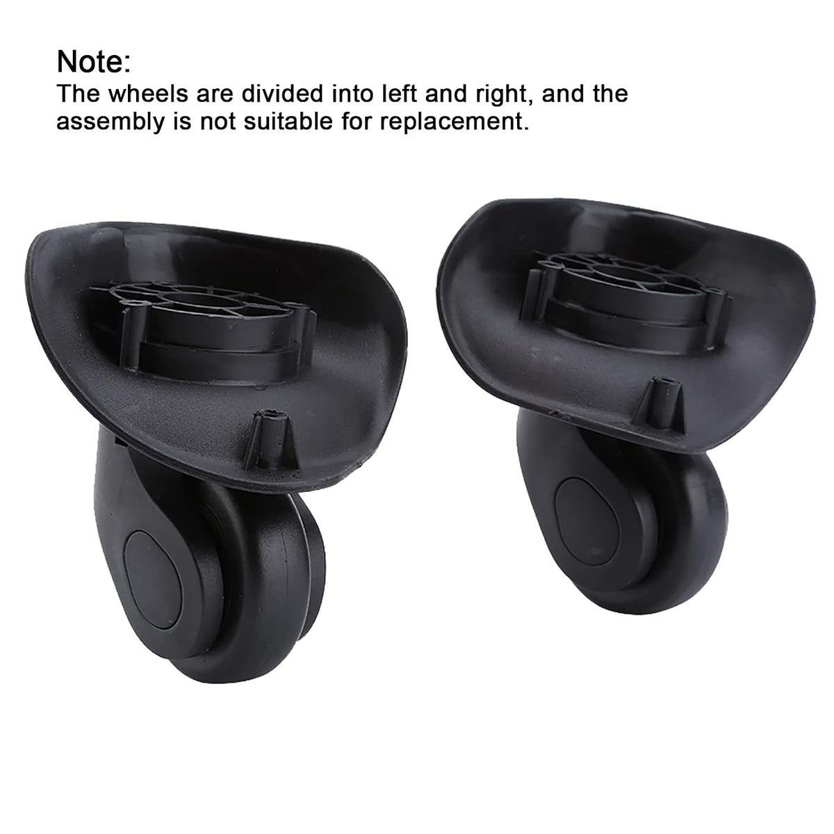 Luggage Swivel Wheel, 2Pcs Universal Suitcase Castors Replacement Left & Right Caster Wheels for Luggage Travel Case Customs Box, Dual Roller Bearing Wheels