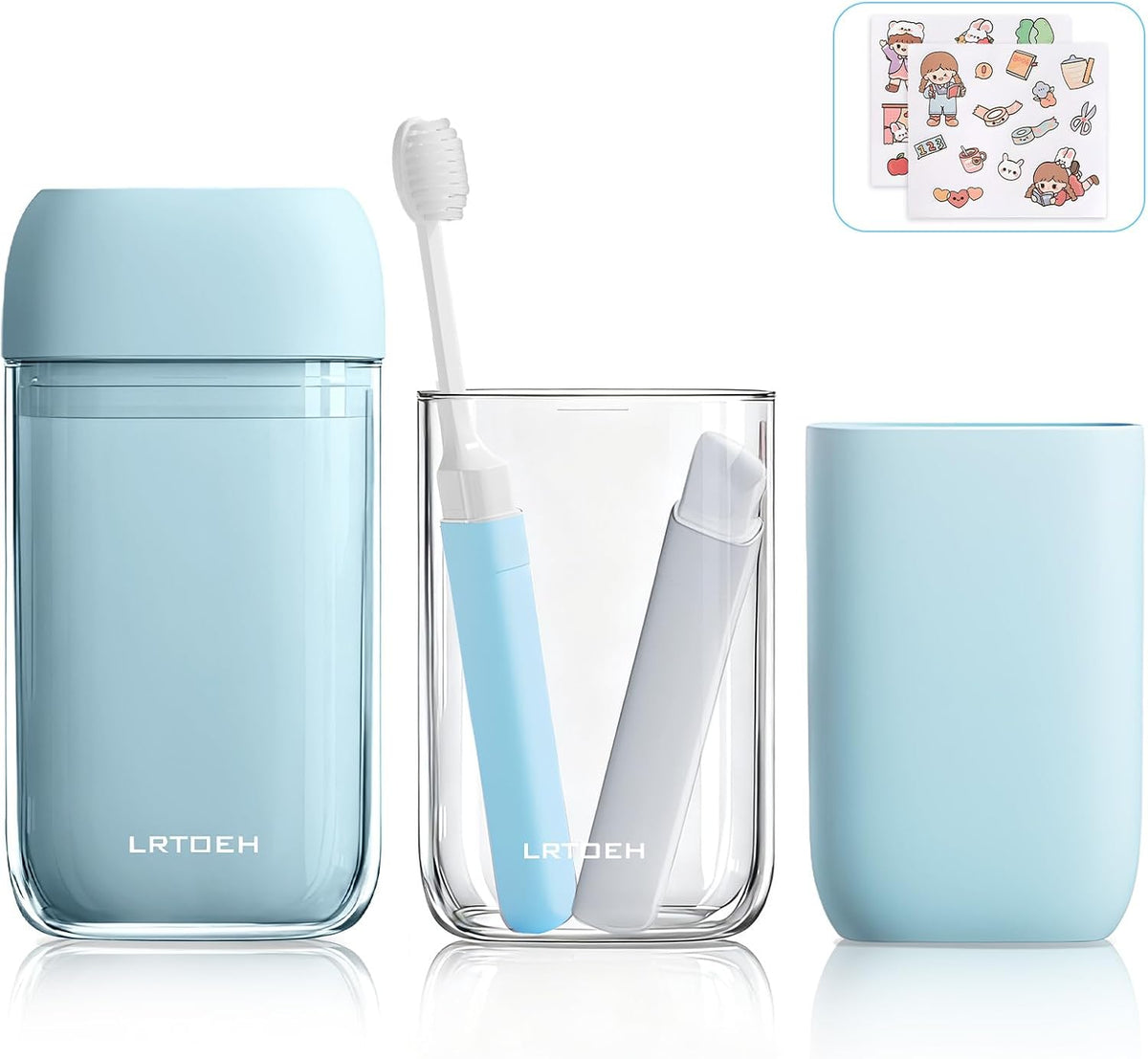 Travel Toothbrush Case, Mini Wash Cup with Foldable Toothbrush
