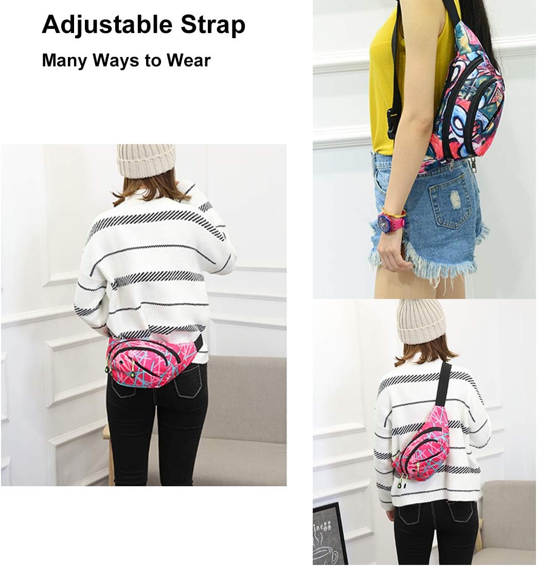 Ausion Fanny Pack Waist Bag for Men&Women Adjustable Belt Hip Bum Bag Fashion Water Resistant Hiking Waist Bag for Traveling Casual Running Hiking Cycling