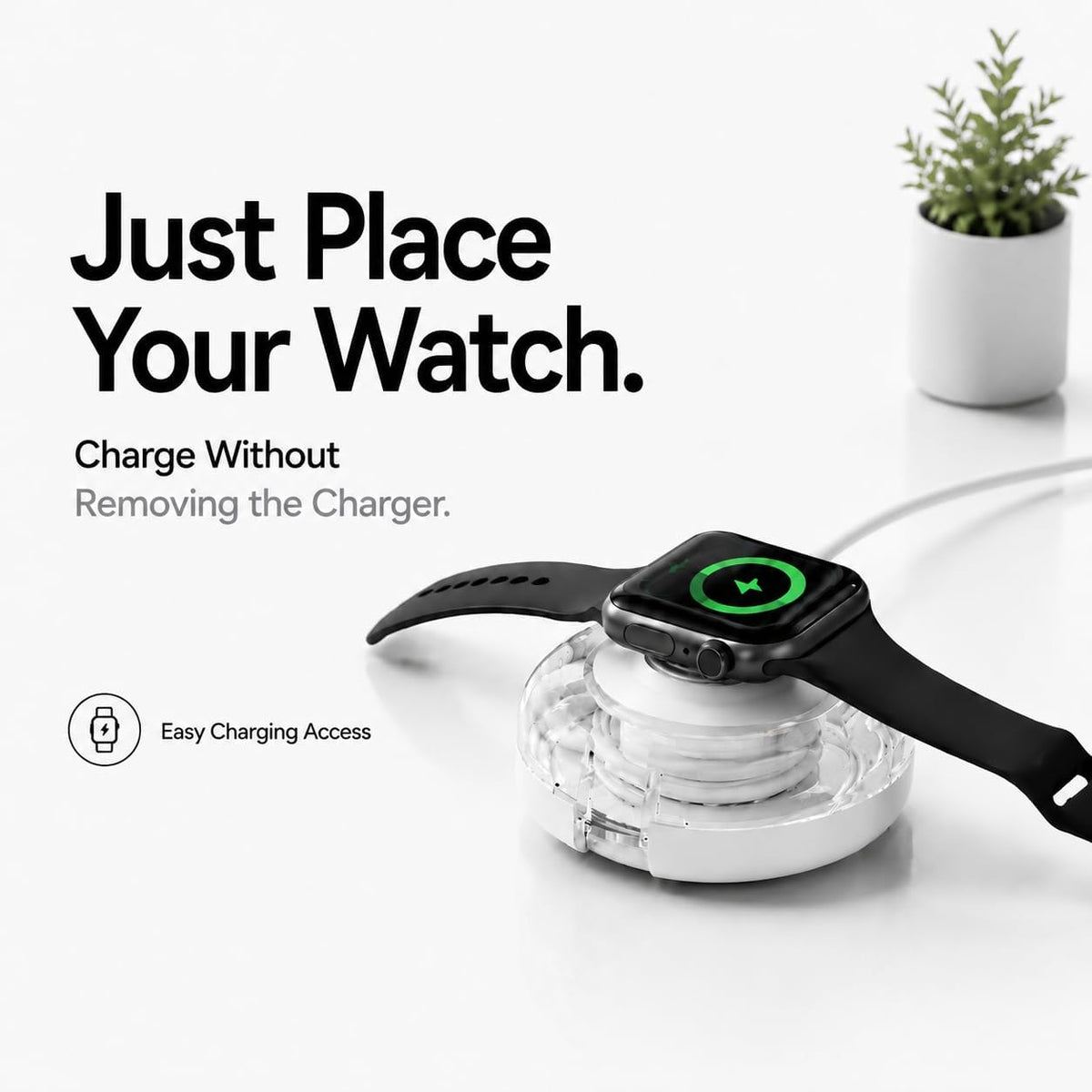 PZOZ Apple Watch Charger Organizer, Rotating Cable Organizer Travel Desk
