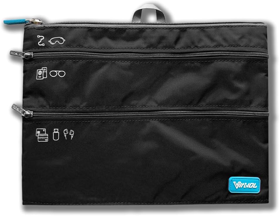 SeatPak - Airplane Pockets - Airplane Accessories - Plane Travel Essentials - Travel Organizer - Seat Storage Organizer - Air Travel Essentials - Seatback Organizer (Black)