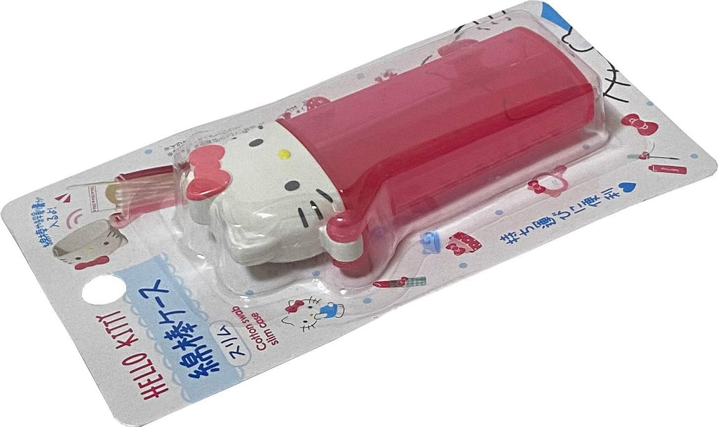Sanrio Hello Kitty Portable Cotton Swab Slim Case 4.7 × 10.3 cm Makeup Travel Cases