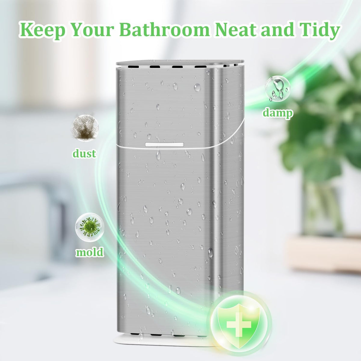 GFWARE Electric Toothbrush Holder with Cover, Ventilated & Drainage, Silver
