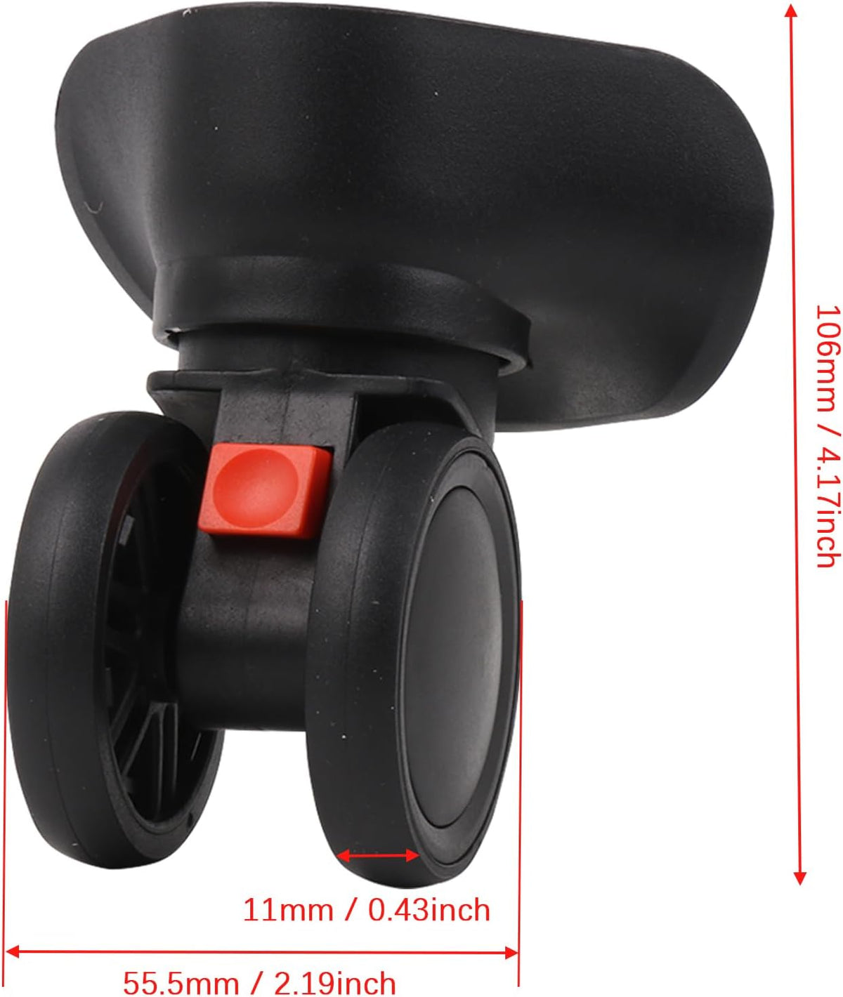 Luggage Swivel Replacement Wheels Caster for Suitcase 4.17 Inch 603PT Pack of 2
