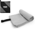 Travel Body Towel L Size Microfiber Quick Dry Lightweight for Men Women Camping Hiking Beach Swimming Pool Yoga Mat Towels(Light Grey, 1 Pack L)