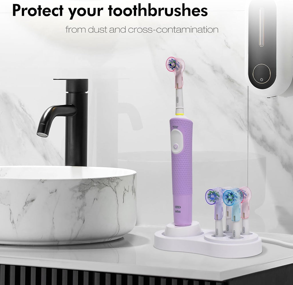 Toothbrush Head Covers & Toothbrush Holder for Oral B & iO Series, Multicolor and White