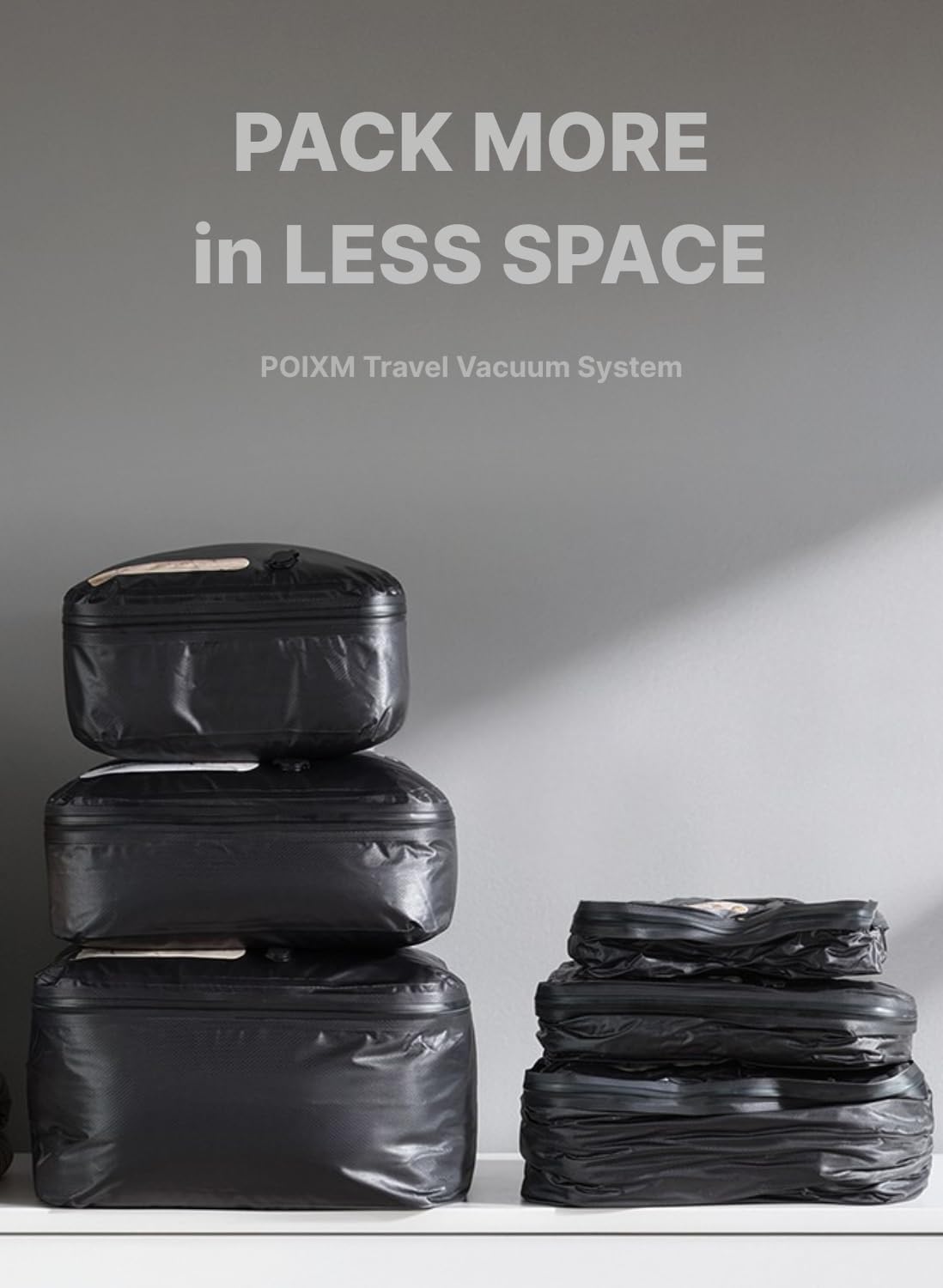 Travel Vacuum Bags with Pump, Carry-On Space Saver, Combo (3 Pack)