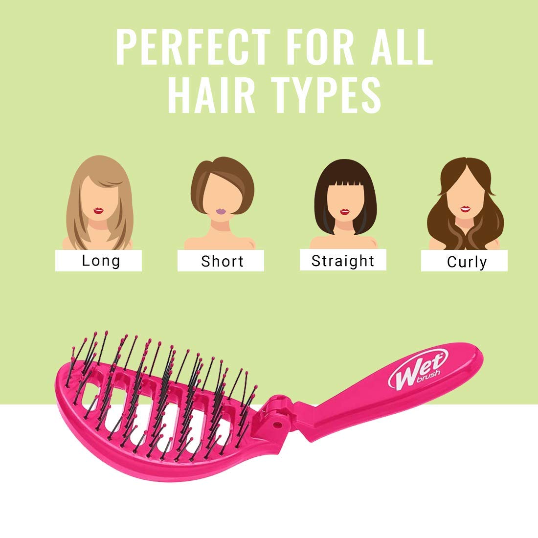 Wet Brush Pop & Go Speed Dry Hair Brush - Pink - Vented Design and Ultra Soft HeatFlex Bristles Are Blow Dry Safe- Travel Size - Manages Tangle and Uncontrollable Hair - Pain-Free