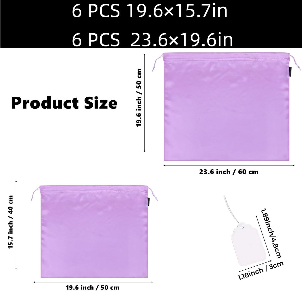 GONGKANGYUAN 12 Pcs Dust Bags for Purses and Handbags Satin Purse Storage Organizer With Drawstring Closure Handbag Protector (Violets)