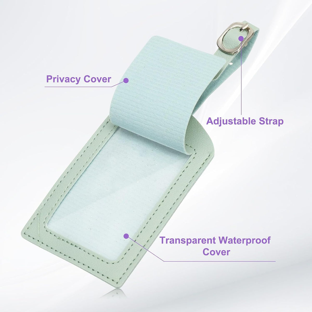 PATIKIL Passport Holder for Travel, Initial Passport Cover and Luggage Tag Set with Alphabet Chenille Letter Patch Travel Wallet Bag Suitcase Identifier for Women Family Travel Green I