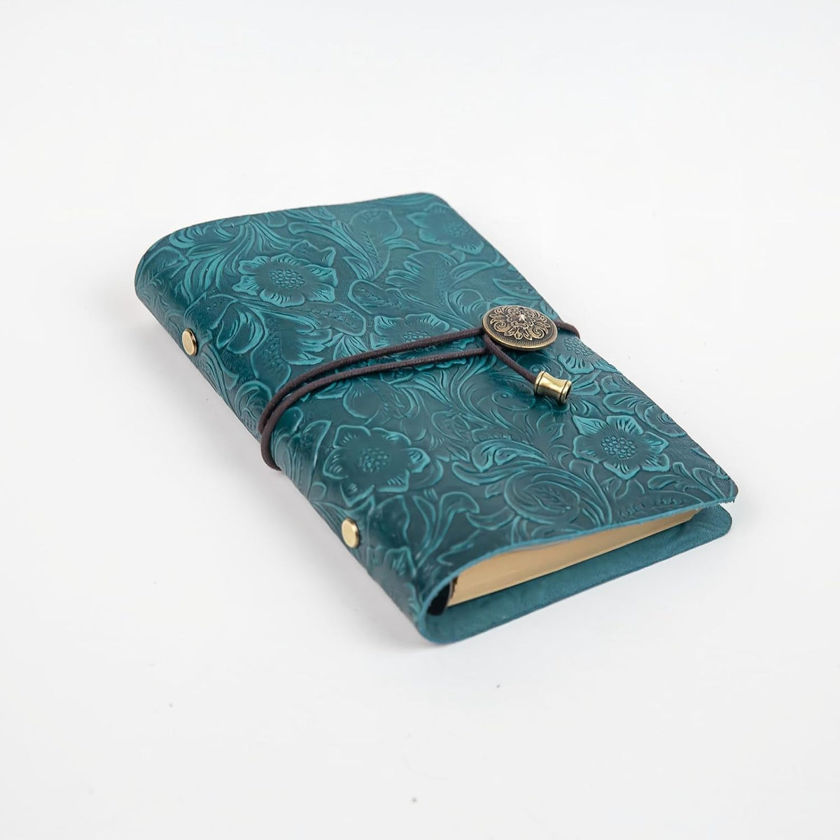 Refillable Leather Journal, Travelers Notebook Cover A6, Blue