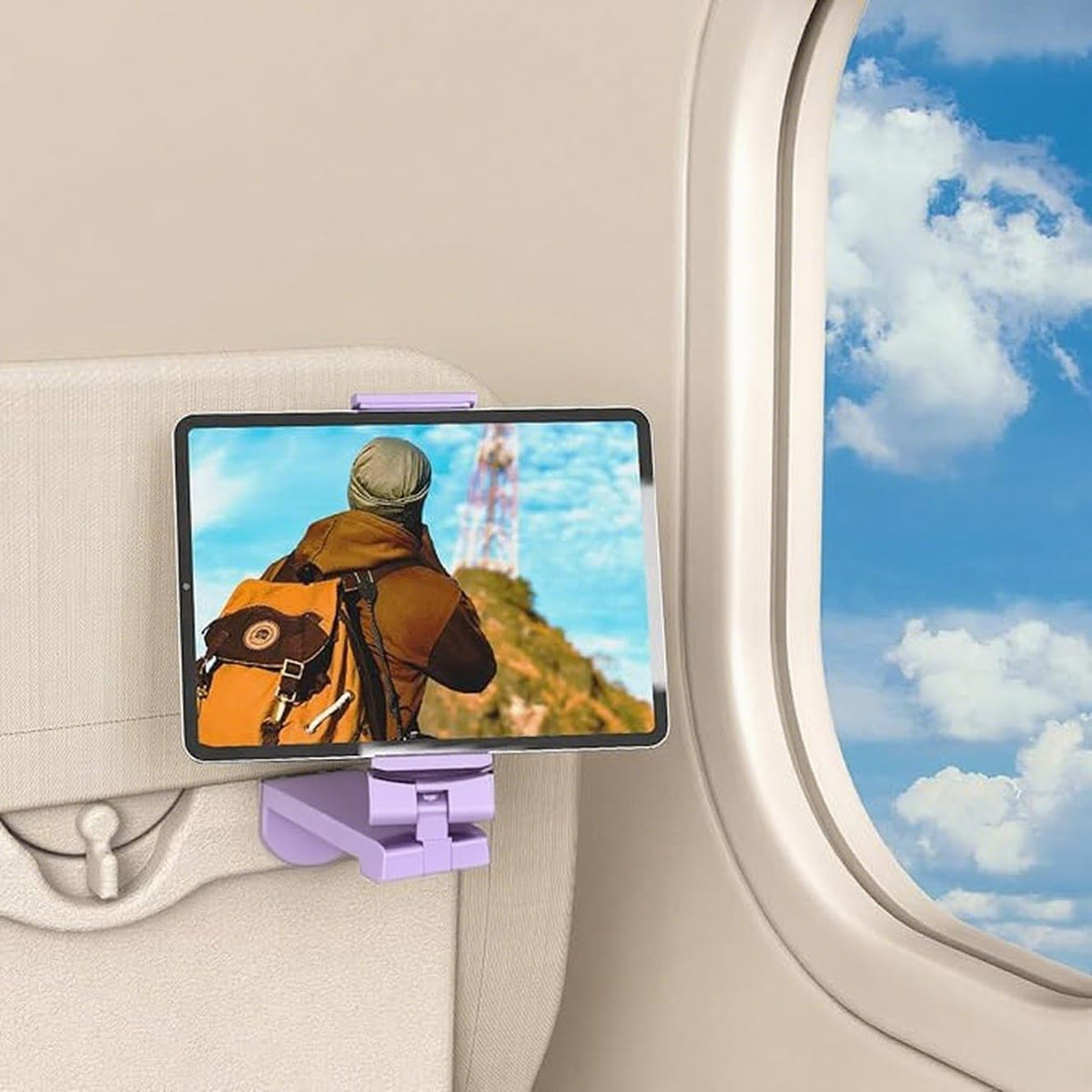Airplane Tablet Holder Mount, 360° Adjust, Only Fits 7–11" Tablets