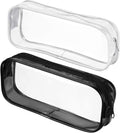 2pcs Small Clear Cases with Zipper, Makeup Brush Bag for Traveling