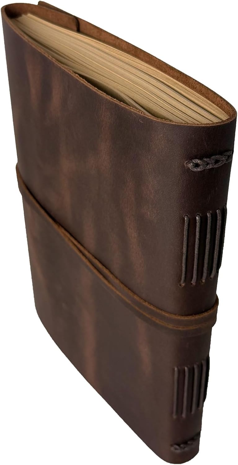 CooLeathor Large Notebook Journal - Genuine Leather Journals for Writing A4 Size Diary 8x10 Inch, Notepad For Women and Man, Gifts,Work,Travel Rustic Brown