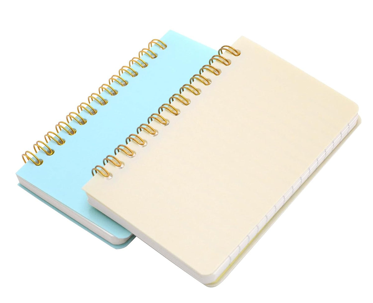 4pcs Small Spiral Notebook College Ruled 3x5inch Mini Cute Pocket Journals PP plastic cover 160 Pages 7mm Lined Pages Tiny Memo Pads for Home, Office, Work, Travel (4pcs Light color)