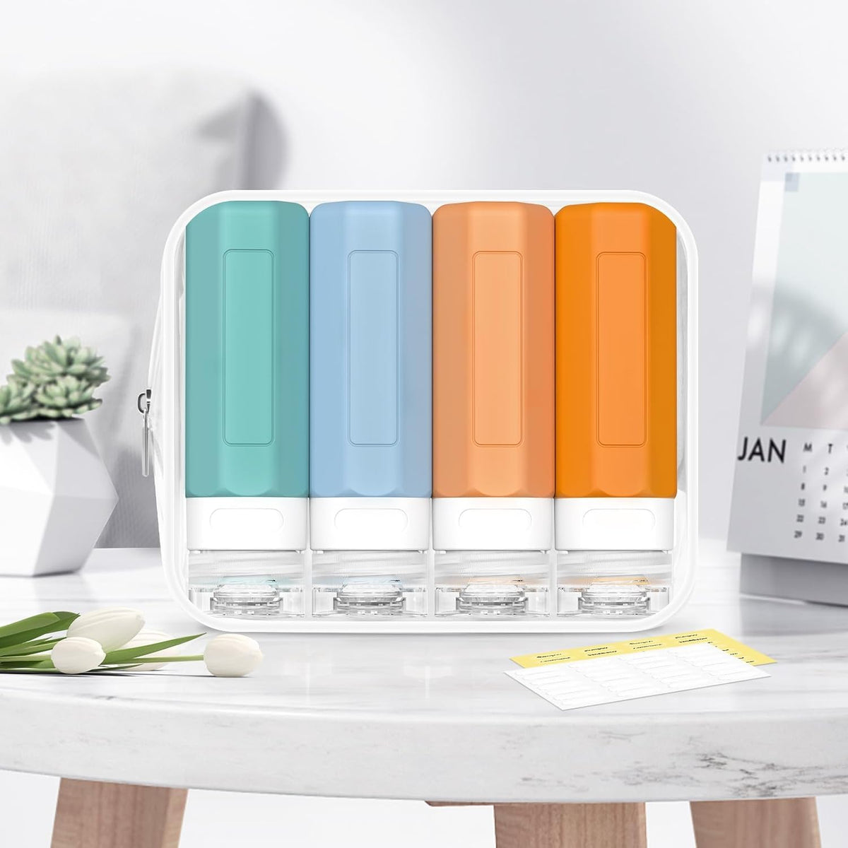 Redfly Travel Bottles for Toiletries 3oz, Silicone Travel Size Containers
