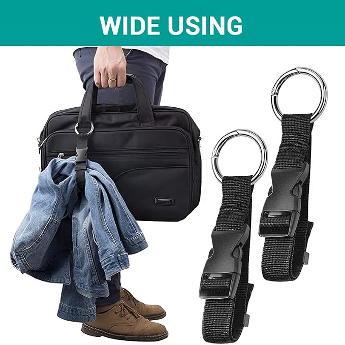 2 Pack Adjustable Luggage Connector Straps for Suitcases - Jacket Gripper