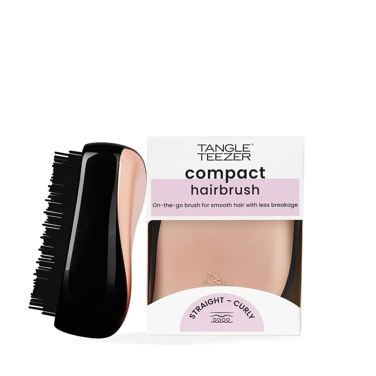 Tangle Teezer Compact styler detangling hairbrush, rose gold black, 1 Gram