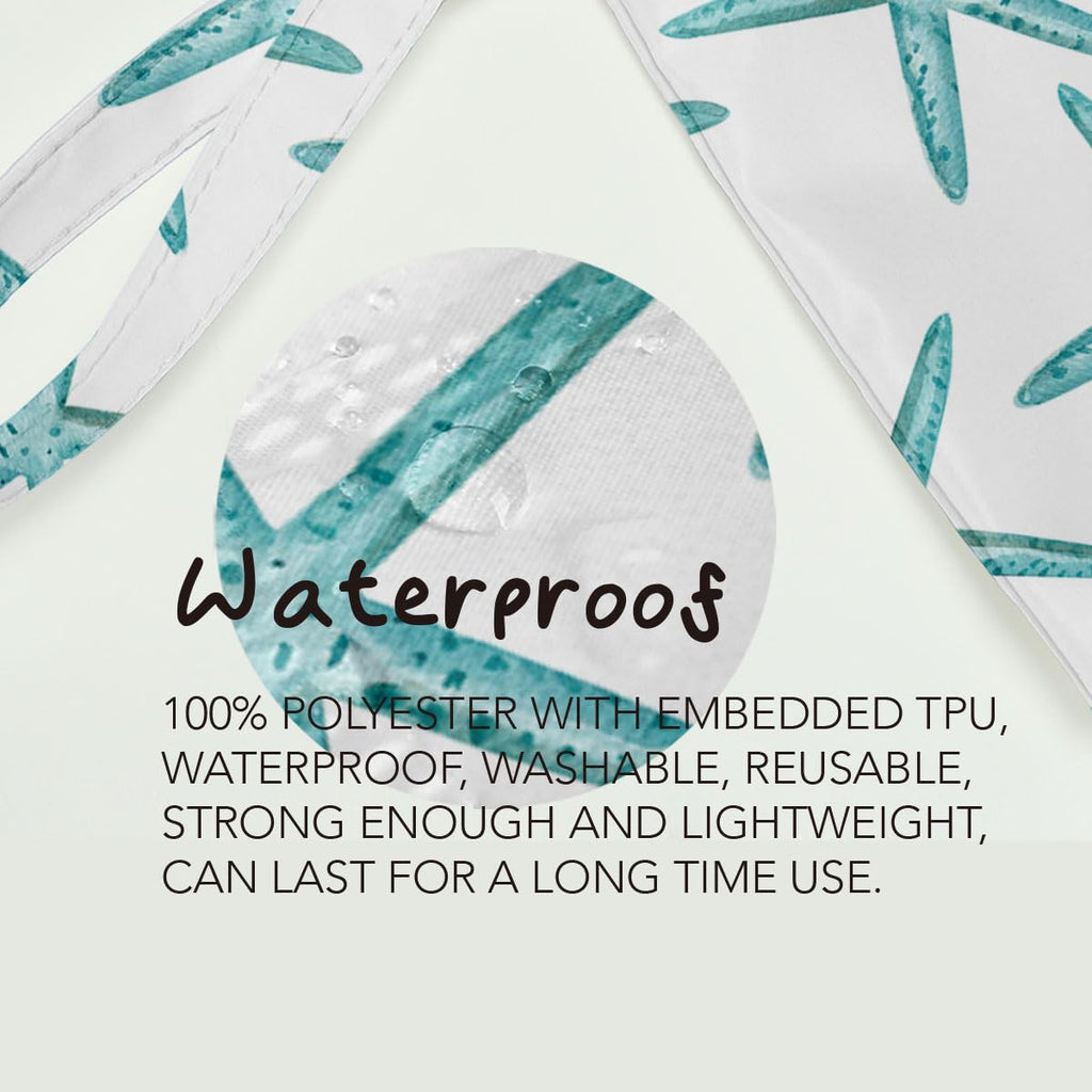 Fokongna Wet Dry Bag for Travel, Makeup, Swimsuit, Beach, Pool, Diapers, Yoga, Gym Clothes - Zipper Pouch for Women, Sister, Friends - Ocean Sea Shells Starfish Design