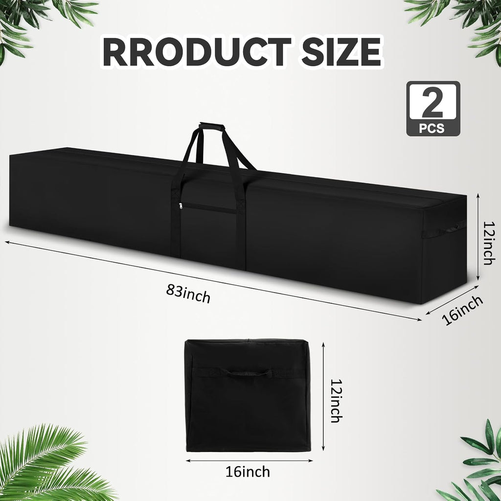 2 Pcs 83 x 16 x 12 Inch, 260 L Large Storage Duffle Bag Black